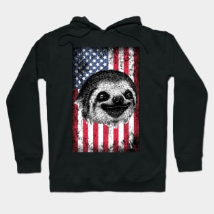 Patriotic Sloth American Flag Hoodie